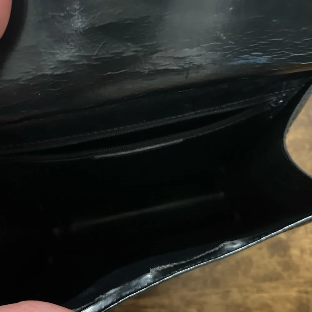 Elegant Black Italian Leather small Hobo Bag